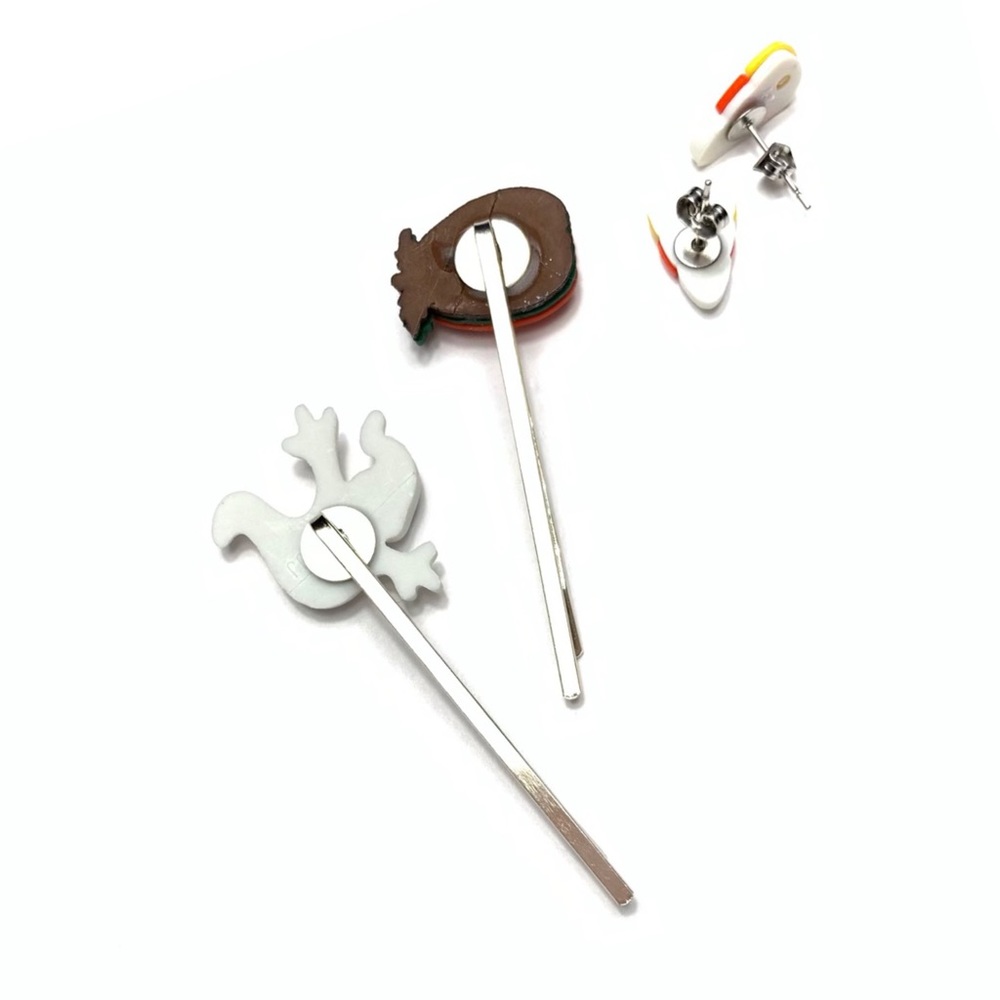 Candy Corn Earring & Halloween Bobby Pin Bundle - Picture 3 of 6